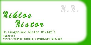 miklos nistor business card